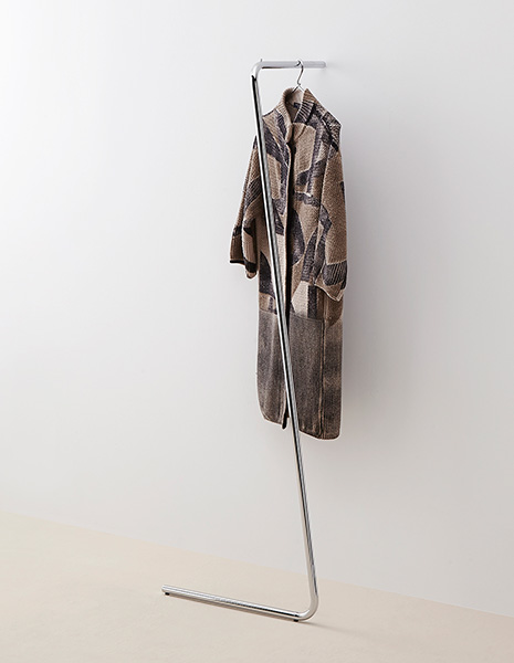 Sam lean on coat rack